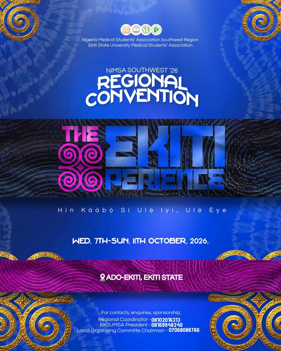 Official poster of The Ekiti Experience '26, the NiMSA Southwest Regional Convention, 7 to 11 October 2026, Ado-Ekiti